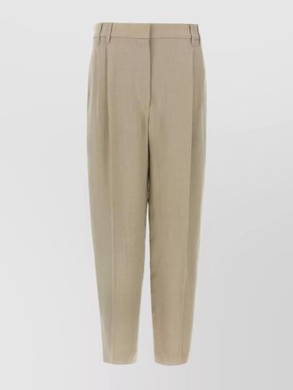 パンツ BRUNELLO CUCINELLI Slouchy trousers in Sparkling linen canva Brunello Cucinelli Slouchy Trousers In Sparkling Linen