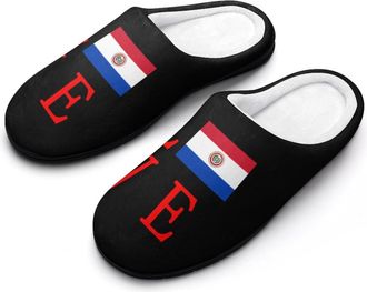Generic Paraguay Lover Funny Womens Cotton Slippers Shoes Novelty Soft Non-Slip Sole Home Shoe