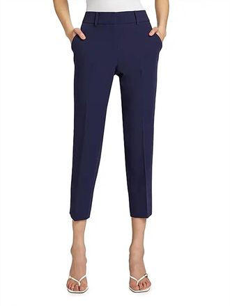 Milly Nicola Cady Slim-Fit Pants In Navy