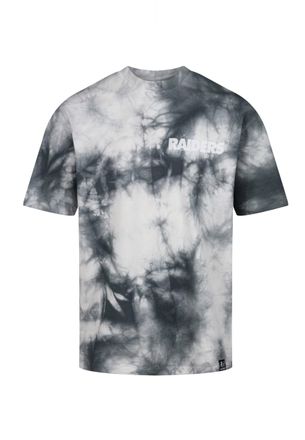 Recovered Clothing Las Vegas Raiders NFL Tie-Dye Relaxed Oversized T-Shirt Gray White