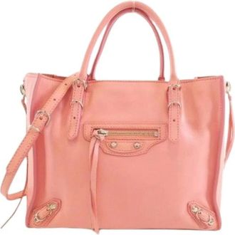 Balenciaga Pre-owned Handbags, female, Pink, Size: ONE SIZE Pre-owned Mini Papier A4 Calf Bag