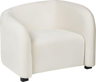 Beliani Poltrona Elegante E Moderna In Velluto In Velluto Bianco Sporco Veltada
