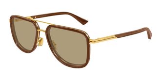 Bottega Veneta BV1463S 003 Mens Sunglasses Brown Size 56