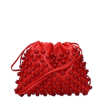 Bottega Veneta Damess Pochette Rood Leer/Rode Steen