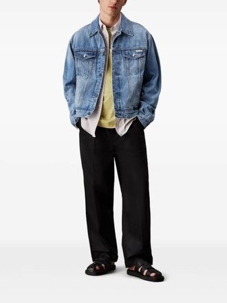Calvin Klein logo-patch denim jacket - Blue