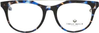 Frankie Morello Accessoires, Heren, Blauw, ONE Size, Blauw Acetaat Wayfarer Brilmontuur