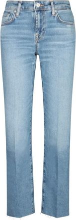 7 For All Mankind Straight Fit Jeans, female, Blue, W29, Blue Frayed Hem Straight Cut Jeans