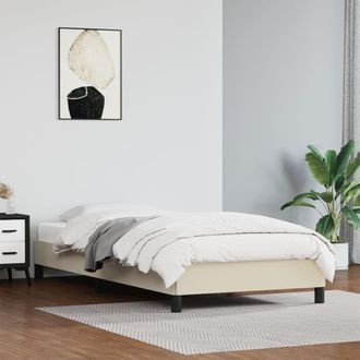vidaXL Estructura De Cama Sin Colch&oacute;n Cuero Sint&eacute;tico Crema 100x200 Cm Vidaxl