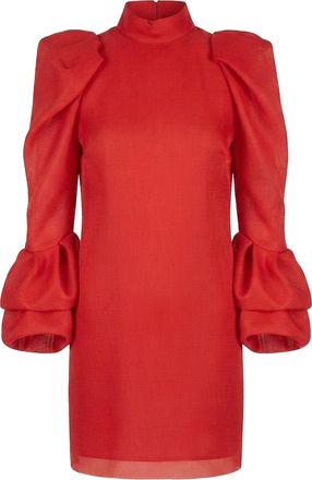 Lanvin 2011 Silk Puff Sleeve Dress