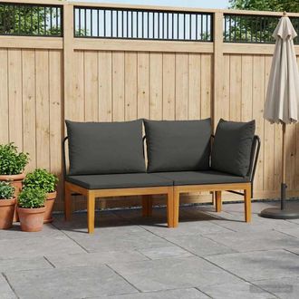 vidaXL Vidaxl 2 Pz Set Da Giardino Con Cuscini Naturale