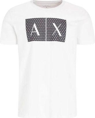 A|X Armani Exchange Grafisch T-shirt - Heren - Tops - Wit - Maat: 2XL Zijde