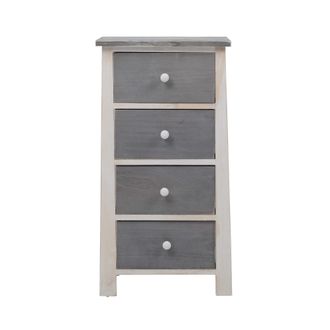 Mobili Rebecca Rebecca Mobili Cajonera 4 Cajones Gris Blanco Vintage 73x37x27
