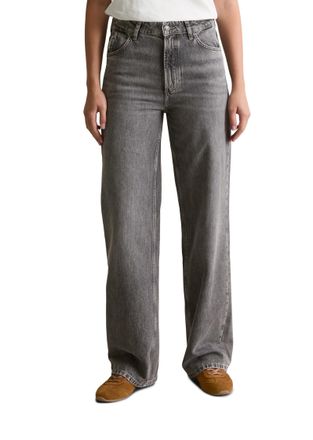 Marc O'Polo Denim Weite Jeans MARC OPOLO DENIM Tomma, Damen, Gr. 27, L&auml;nge 34, grau (medium grau), Denim/Jeans, Obermaterial: 100% Baumwolle, Jeans Weite Jeans, aus Bio