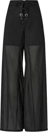 Pinko Wijde broek - Dames - Wijde Broeken - Zwart - XS - Katoen - Broeken