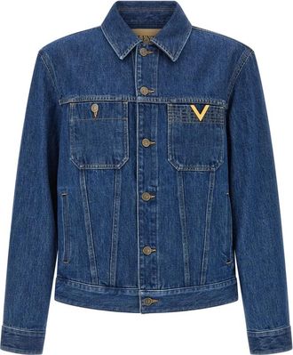 Valentino Garavani Denim jack met VGold - Heren - Spijkerjassen - Blauw - L - Denim - Jassen