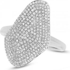 Allurez 0.63ct 14k White Gold Diamond Pave Ladys Ring