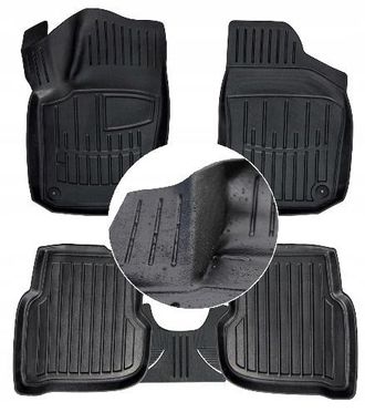 OEM Alfombrillas Y Limpiaparabrisas De Goma Para Vw Polo 5 Sed&aacute;n 2010-2020 (canales Ud)