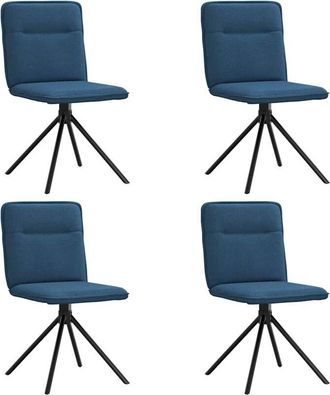 vidaXL Sillas De Comedor 4 Unidades Tela Azul Vidaxl