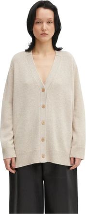 Maison Kitsun&eacute; Merino Wol Lange Vest - Dames - Vesten - Beige - M - Wol - Truien & Vesten