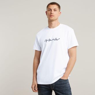 G-Star G-Script T-Shirt - Wit - Heren