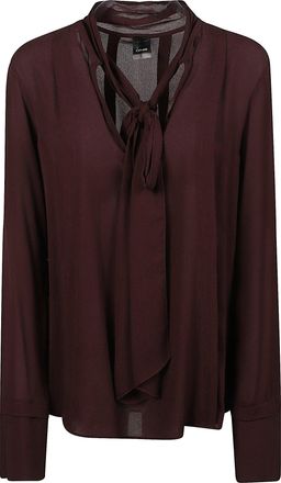 Pinko Brunnera Burgundy Tie-Neck Blouse
