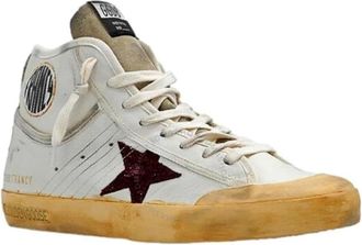 Golden Goose Womens Francy Penstar Double Quarter With Banding Fashion Sneaker In White/taupe/bordeaux