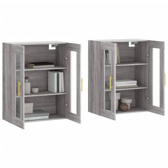 Berkfield Home Wall Mounted Cabinets 2 pcs Grey Sonoma Engineered Wood