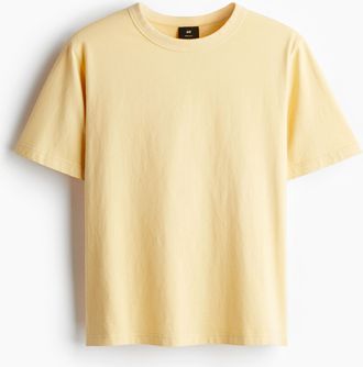 H&M T-Shirt in Regular Fit - Gelb
