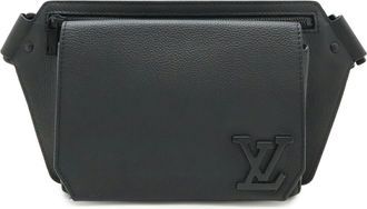Louis Vuitton Black Noir Leather Fanny Pack Sling Bag (Pre-Owned)