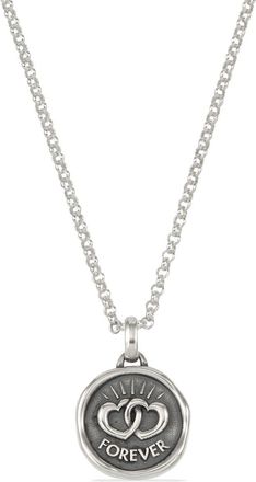 Dower & Hall Forever Hearts talisman necklace - men - Sterling Silver - One Size