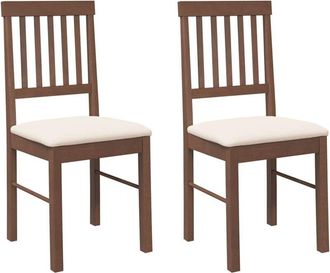 vidaXL Sillas De Comedor Con Cojines 2 Uds Madera Maciza Marr&oacute;n Caucho Vidaxl