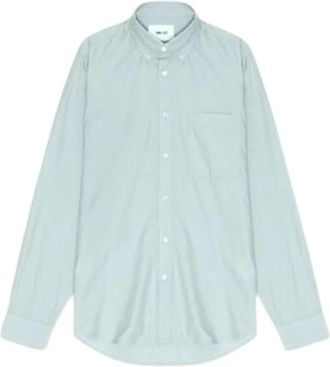 Nn.07 Arn&eacute; Katoenen Overhemd - Heren - Casual Overhemden - Blauw - S - Katoen - Overhemden