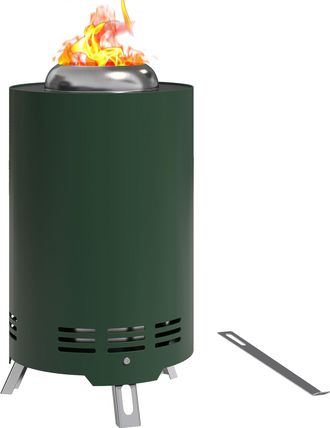 OUTSUNNY Stainless Steel Smokeless Wood Burning Firepit Garden Fire Pit - Green | TJ Hughes
