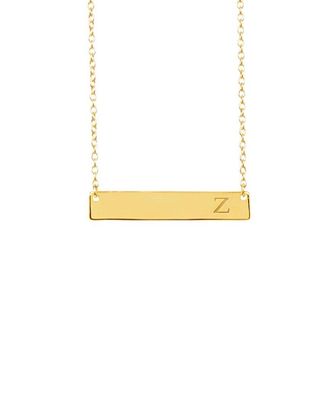 Sterling Forever 14K Over Silver Bar Initial Necklace (A-Z)