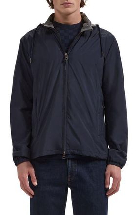 Bugatchi Performance Jacket with Removable Hood in Navy at Nordstrom, Size Xx-Large