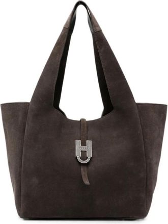 Hogan Tas - Dames - Shoppers - Bruin - ONE Size - Su&egrave;de - Tassen