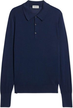 Fortela Finchley Cotton Knit Polo in French Navy at Nordstrom, Size X-Large