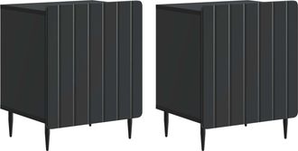vidaXL Armario De Noche 2 Uds. Negro 43 X 34,5 X 52 Cm Vidaxl