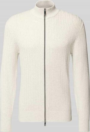 Christian Berg Strickjacke mit Reißverschluss in Offwhite, Größe 3XL