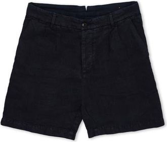 Fortela Beachshort Linen Bermuda Pleated Trousers in Blue at Nordstrom, Size 32 Eu