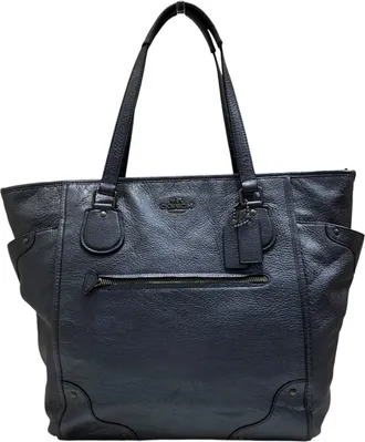 Coach Navy Leather Tote Bag (Pre-Owned)
