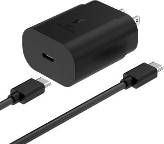 OEM Cargador R&aacute;pido De 25 W Para Samsung Galaxy S25, S24, S23, S22, S21, S20, Note 20, Note 10, Note 9, Ultra, Galaxy Tab, S9, S8, Plus, Color Negro