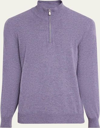 Brunello Cucinelli Mens Cashmere Quarter-Zip Sweater
