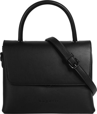 Bugatti Henkeltasche BUGATTI ILVA, Damen, Gr. B/H/T: 23cm x 18cm x 9cm onesize, schwarz, Kunstfaser, leicht gl&auml;nzend, unifarben, Taschen Henkeltasche