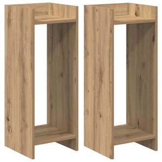 vidaXL Soporte De Plantas 2 Pcs Roble Artesanal 30 X 30 X 80 Cm Vidaxl