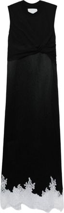 3.1 Phillip Lim draped cotton midi-dress - women - Cotton - M - Black
