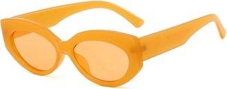 Generic Small Frame Women Commuter Sunglasses Outdoor Men Vacation Driving Sun Glasses(Yellow)
