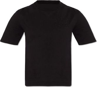 Palm Angels T-shirt met Logo - Dames - T-shirts - Zwart - XS - Katoen - Tops