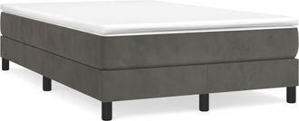 vidaXL Cama Box Spring Con Colch&oacute;n Terciopelo Gris Oscuro 120x190 Cm Vidaxl