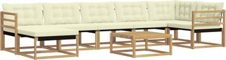 vidaXL Conjunto De Sof&aacute;s De Exterior 8 Uds. Blanco Y Crema Vidaxl